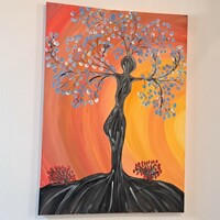 Energy tree painting 50 x 70 cm