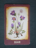 Card calendar, golden cup pharmacy pharmacy, Pécs, flower, 2002