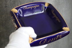 Francia porcelán szivar hamutartó - DEUTZ Champagne - Különleges szivaros kiegészítők, Bárkellékek