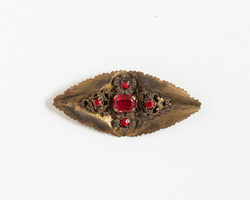 Last option - antique brooch with red glass stones - vintage brooch, pin