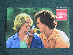 Card calendar, coca cola soft drink, Sztegyháza spirits company, female model, 1978