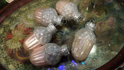 5 db selymcukor rózsaszín , kisebb , üvegmakk / karácsonyfadísz , egyben .