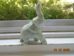 Feng shui carved stone jade(?) Elephant with raised trunk