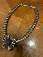 Antik kézműves iparművész réz nyakék fém harangvirágokból