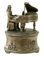 Statue of Mozart playing music