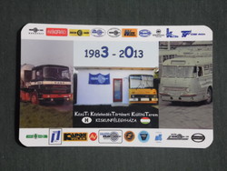 Card calendar, steering wheel companies, Ikarus bus, rába, lorry, truck, bkv, intact, 2013