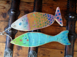 Fa Halak - Rusztikus Fa dekoráció - Falra akasztható halak - Horgász ajándék - Férfiaknak
