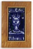 1P178 Gábor grid: enamel painting of Saint István 28 x 18 cm