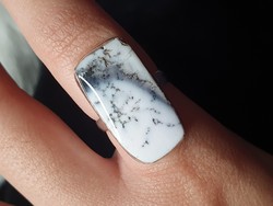 Ritkaság!!! CSODASZÉP  ezüst gyűrű  csiszolt merlinit kővel Törökországbólból