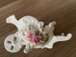 Antik vékony finom porcelán talicska kis kaspó hibátlan, tüneményes porcelán.