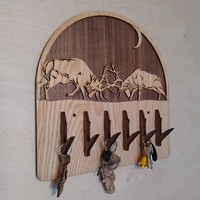 Fali kulcstartó szarvasok – természet ihlette, rétegelt fa kulcstartó