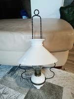 White glass chandelier lamp