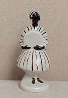 1 FORINTRÓL Korosten ritka art deco porcelán figura néger lány tállal CCCP Szovjet Ukrán