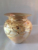 Segesdi Bori: Kerámia váza, kaspó, jelzett, hibátlan (M139)