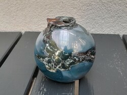 HUF 1, fairy-tale beautiful Jakab Bori Gádor István student spherical vase with eosin glaze