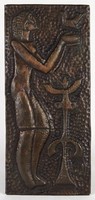 1P216 Élet - béke - szabadság jelzett bronz relief 28 x 12.5 cm