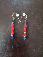Earrings with real coral