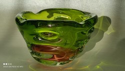 Cseh üveg hamutartó hamuzó hamutál pompás színben