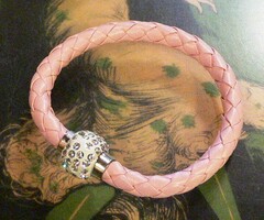 Sibylle leather bracelet with swarovski crystal
