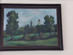 Nagybányai festő alkotása - Krizsán János jelzéssel