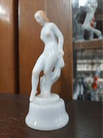 Herend hand-painted Leda female nude porcelain mini figure, statue. 10 Cm.