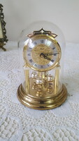 German Hermle pendulum table clock with glass cover