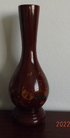 Chinese wooden vase - lacquered hand painting - phoenix pattern