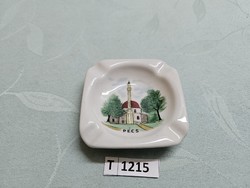 T1215 Pécs porcelain ashtray 8 cm