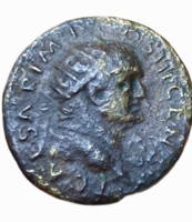 Titus Caesar 69-79 AD Dupondius Róma, FELICITAS, Római Birodalom