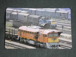 Kártyanaptár,MÁV vasút, M62, V42,dízel, villanymozdony szerelvény, 1990 ,  (1)