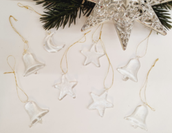 Transparent glass Christmas tree decoration, package, moon, star, bell