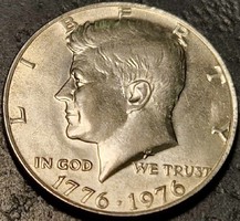Amerikai Egyesült Államok ½ Dollár, 1976, 200. Évforduló - az USA Függetlensége, ﻿verdejel nélkül.
