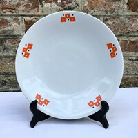 Zsolnay orange art deco pattern porcelain plate 24.5 Cm