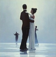 1P202 Keretezett színes nyomat - Jack Vettriano : Táncolj a szerelem végéig 32.5 x 32.5 cm