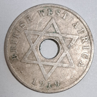 1919. Brit Nyugat-Afrika (brit gyarmat 1946-1958) 1/10 Penny (822)