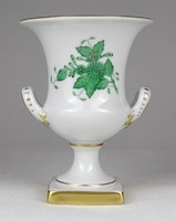 1P260 Zöld Apponyi mintás Herendi porcelán váza 11 cm