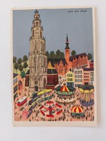 Old postcard graphic postcard Groningen