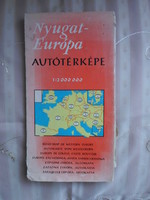 Retro map 6.: Car map of Western Europe, 1976 (car map)