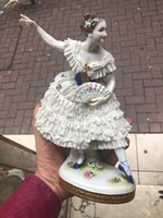 German porcelain ballerina statue, antique, 22 cm work.