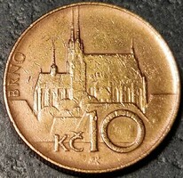 Cseh Köztársaság 10 korona, 1995, LK alul.