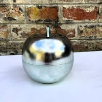 Retró alma alakú fém tartóban, rövid italos - pálinkás pohár készlet
