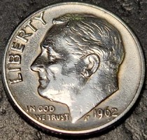 United States of America 1 Dime 1962 Silver Roosevelt Dime No Mintmark