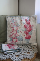 Linen floral decorative pillow cover - 100% linen sanderson