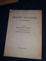 Jankovich Ferenc - Kerényi György : MOZART kánonjai 3- 4 szólamú képek szerint ZENEMŰKIADÓ