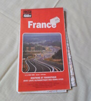 Retro térkép 10.: Franciaország autós és turistatérképe (1980-as, 1990-es évek, térkép)