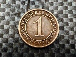 Németország 1 reichspfennig, 1925 Verdejel "A" – Berlin