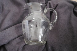 Beautiful large engraved glass water jug
