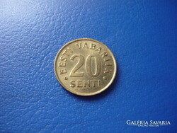 Estonia 20 cents 1996 lion