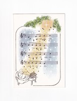K:019 Karácsony képeslap postatiszta (kahajtós)