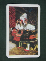 Kártyanaptár, Népművészeti háziipari vállalat, Kalocsa népviselet,paprika,1972 ,  (1)